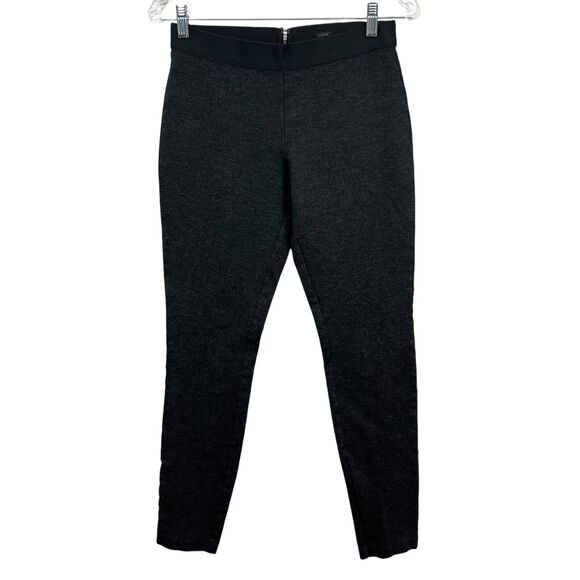J. Crew Women Pixie Pants Ponte Stretch Mid Rise Back Zipper Charcoal Grey Sz 8R - Picture 1 of 6